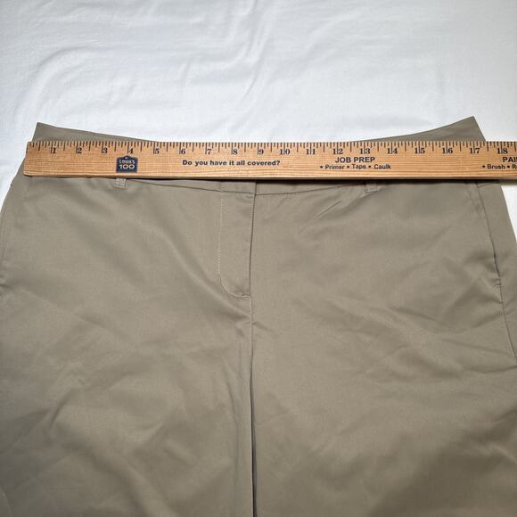 Three Sixty Six Dress Shorts Womens 12 Tan Polyester Flat Front Casual Golf EUC - Picture 6 of 12